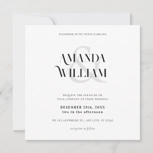 Black and White Simple Wedding Invitation