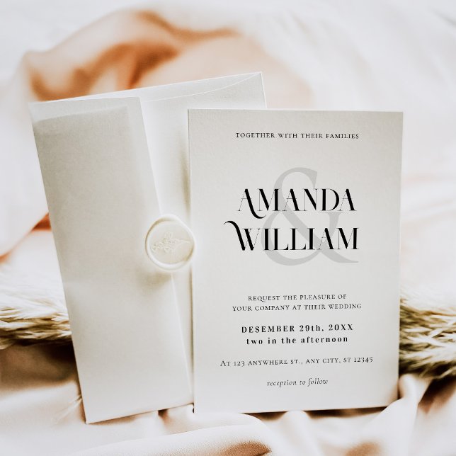 Black and White Simple Wedding Invitation (Creator Uploaded)