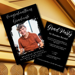 Black-and-White Single Photo Invitation