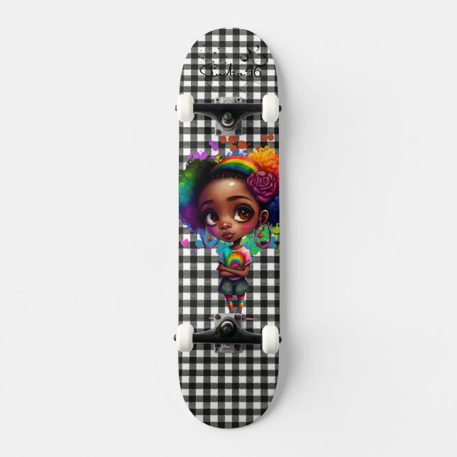 black and white skateboard  (Front)