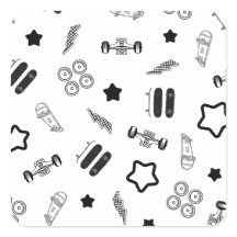 Black and White Skateboarding Square Stickers