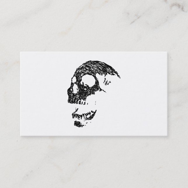 Black and White Skull Design. Business Card (Front)