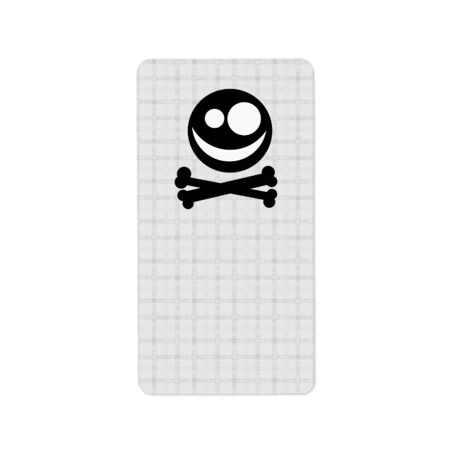 Black and White Skull. On Grey Check. Label (Front)