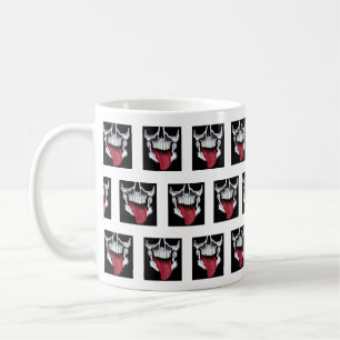 Black and White Skull Pattern Coffee Mug