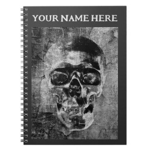 Black and white skull. Personalized Notebook