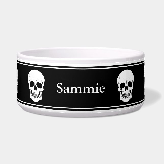 Black And White Skulls With Name Halloween (Front)