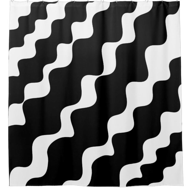 Black and white slanting waves pattern  (Front)