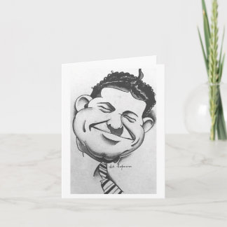 Black and white, Smiling Man card, blank interior Card