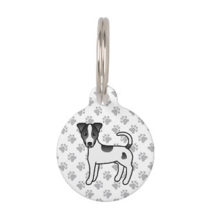 Black And White Smooth Coat Parson Russell Terrier Pet Tag