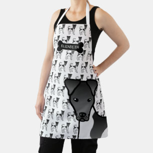 Black And White Smooth Fox Terrier Dog & Name Apron