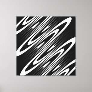 black and white smooth organic wavy pattern canvas print