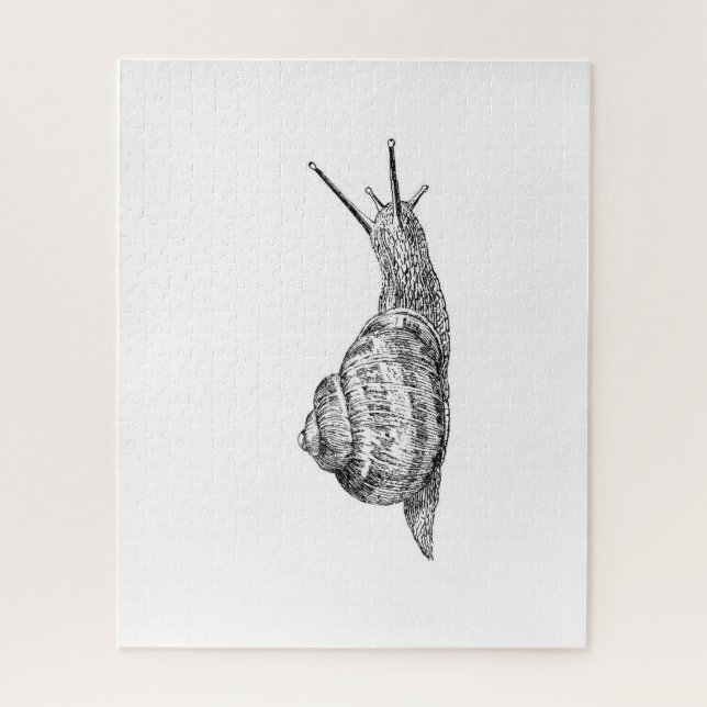 Black and white snail drawing puzzle (Vertical)