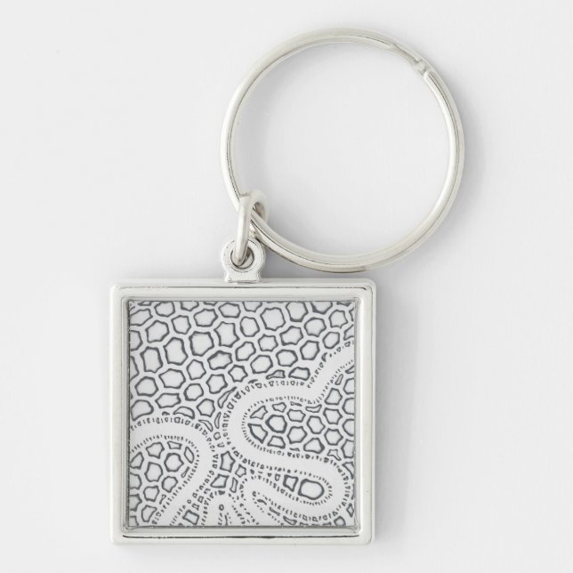Black and White Snake Scale Keychain (Front)