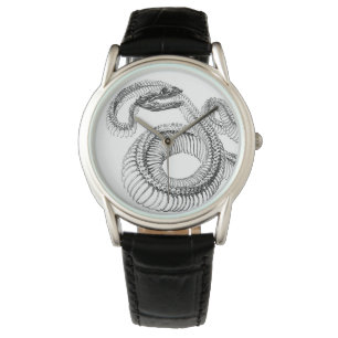 BLACK AND WHITE SNAKE SKELETON WATCH