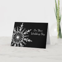 Black and White Snowflake Blended Family Wedding