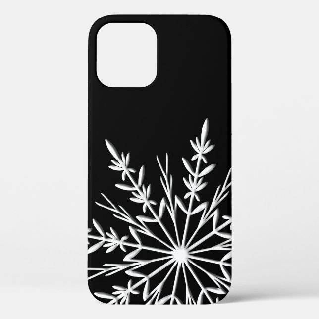 Black and White Snowflake Case-Mate iPhone Case (Back)