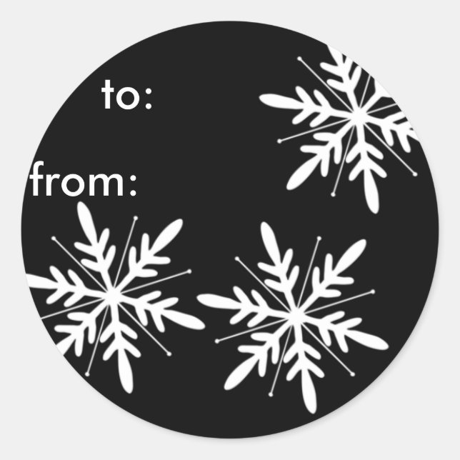 Black and White Snowflake Gift Tags (Front)