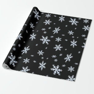 Black and White Snowflake pattern Wrapping Paper