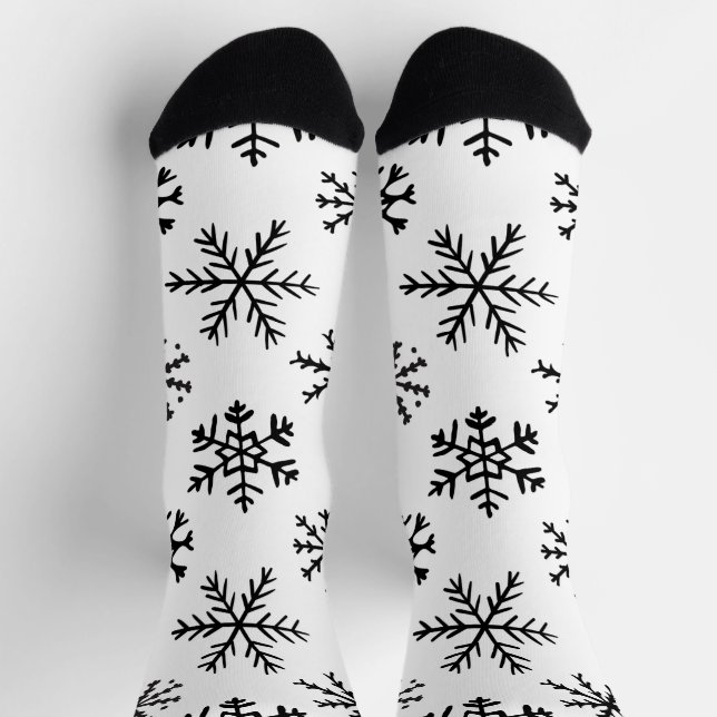 Black and white snowflake socks (Top)