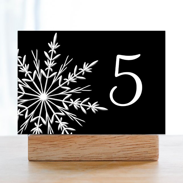 Black and White Snowflakes Winter Table Numbers (Creator Uploaded)