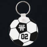 Black and White Soccer Ball Sports Monogram Keychain<br><div class="desc">Black and White Soccer Ball Sports Monogram keychain</div>