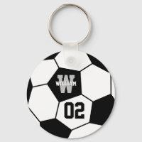 Black and White Soccer Ball Sports Monogram