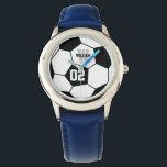 Black and White Soccer Ball Sports Monogram Watch<br><div class="desc">Black and White Soccer Ball Sports Monogram Watch</div>