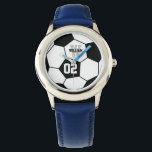 Black and White Soccer Ball Sports Monogram Watch<br><div class="desc">Black and White Soccer Ball Sports Monogram Watch</div>