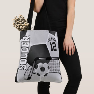 Black and White Soccer Ball Tote Bag