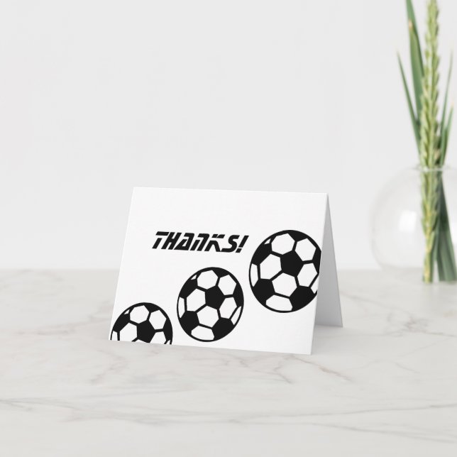 Black and White Soccer Balls Thank You (Front)