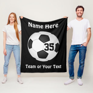 Black and White, Soccer Blankets Personalized