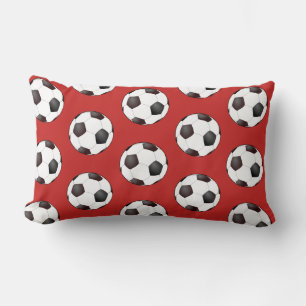 Black And White Soccer Football Ball Print Cushion