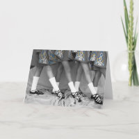 Black and White Soft Shoe Dancers Blank Card