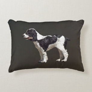 Black and White Spaniel Accent Pillow