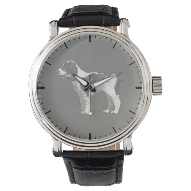 Black and White Spaniel Watch (Front)