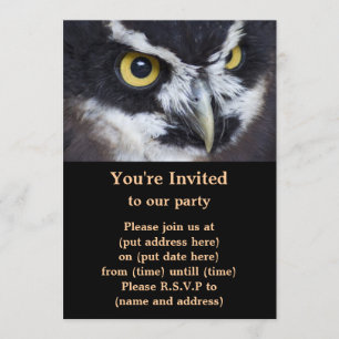 Black and White Specacled Owl Invitation