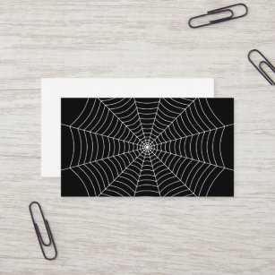 Black and White spider web Halloween pattern Business Card