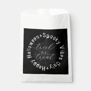 Black and White Spider Web Modern Happy Halloween Favour Bag
