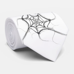 Black and White Spider Web Necktie