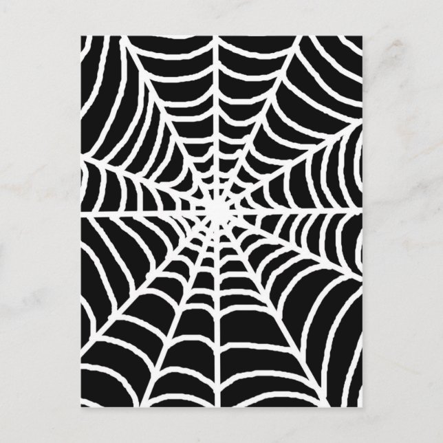 Black and white spider web postcard (Front)
