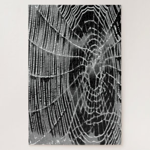 Black and White Spiders Web Jigsaw Puzzle