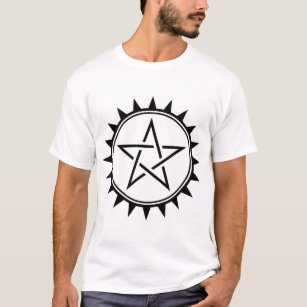 Black and White Spiked Pentagram T-Shirt