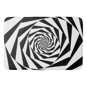 Black and White Spiral Bath Mat