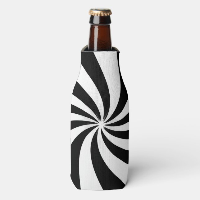 Black and White Spiral Bottle Cooler (Bottle Front)