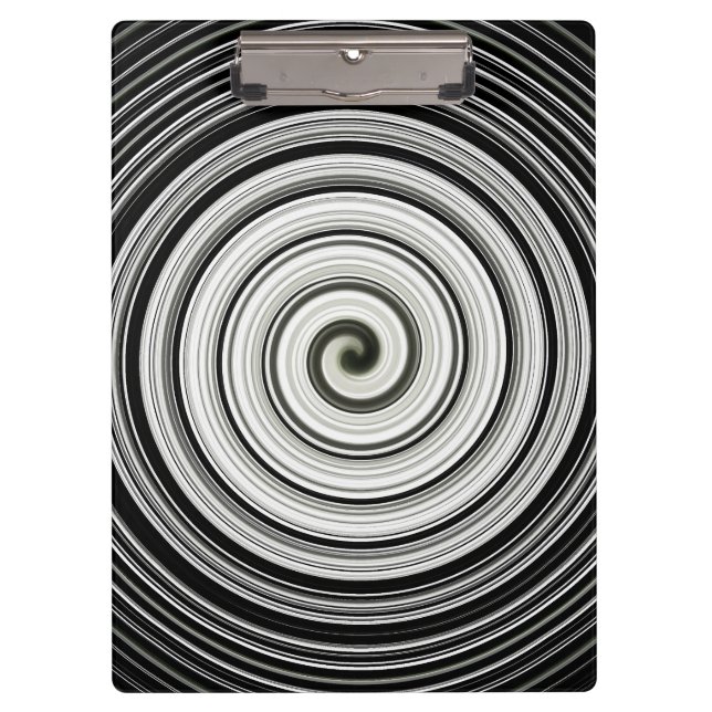 Black And White Spiral Clipboard (Front)