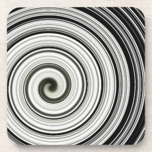 Black and white spiral coaster