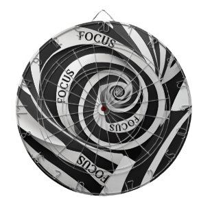 Black and White Spiral "Focus" Dartboard