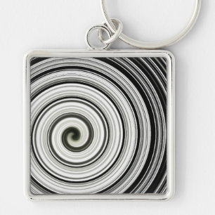 Black and white spiral keychain