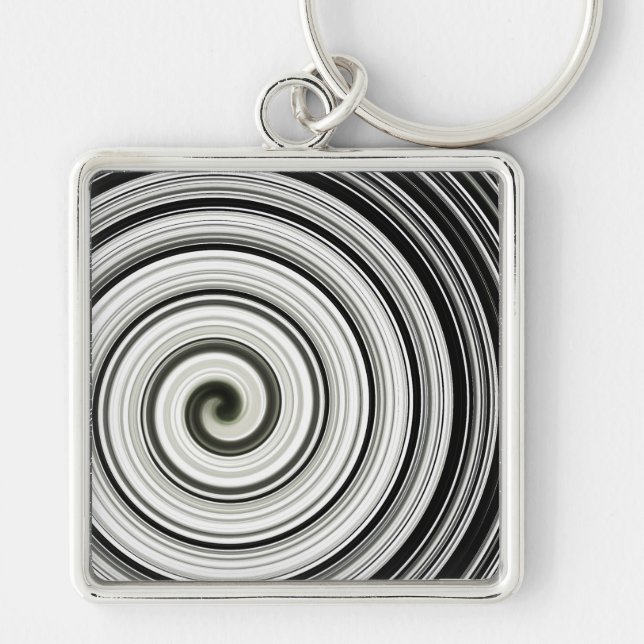 Black and white spiral keychain (Front)