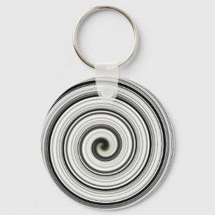 Black and white spiral   keychain